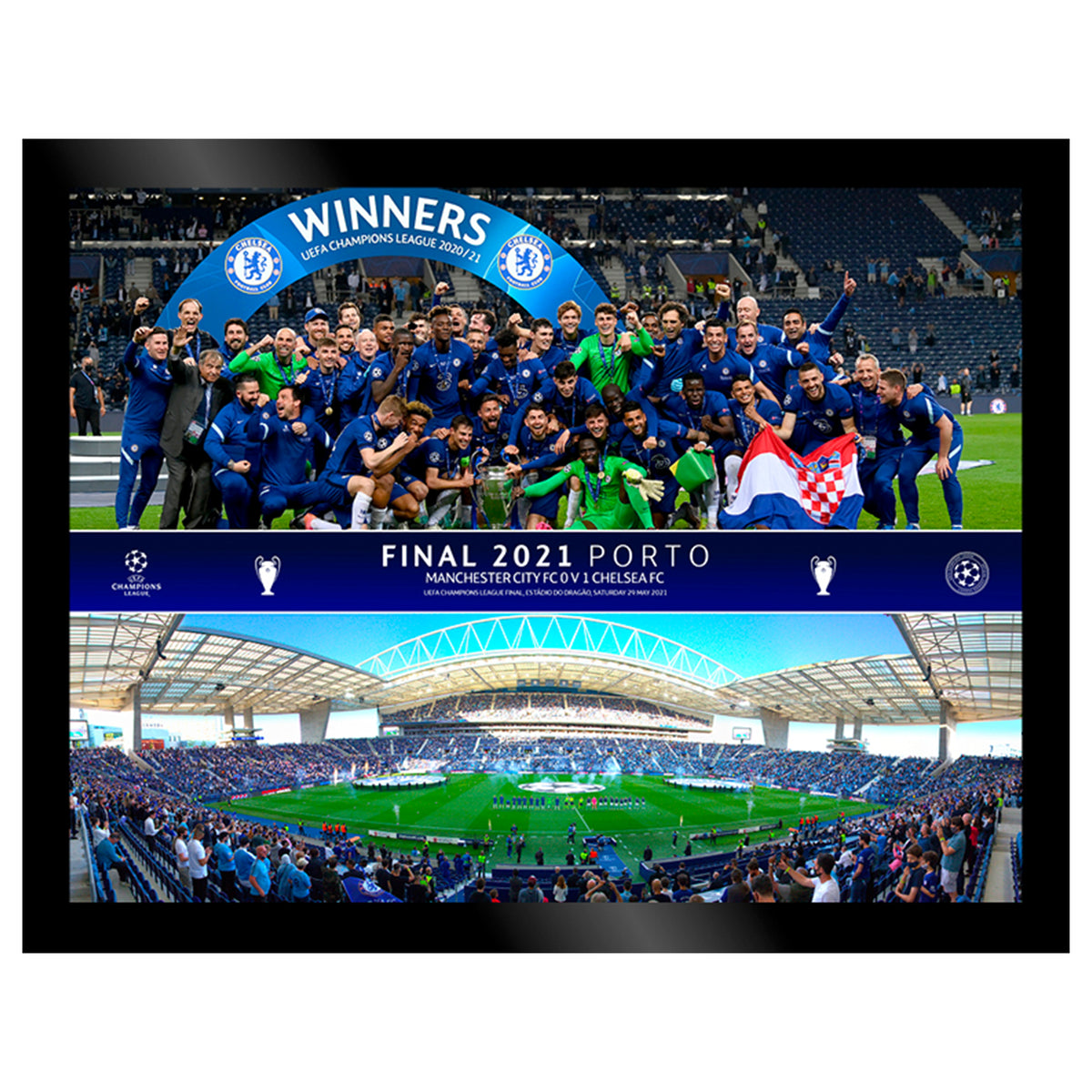 Champions League 2021 Final Celebration Montage 8x6 Tempered Glass
