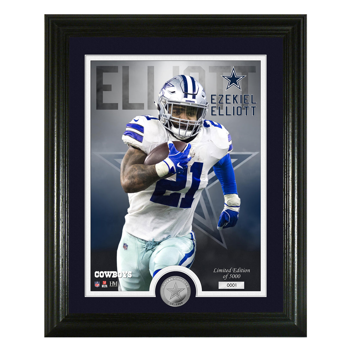 Zeke Elliott (Cowboys)  Player Coin in Framed Photo