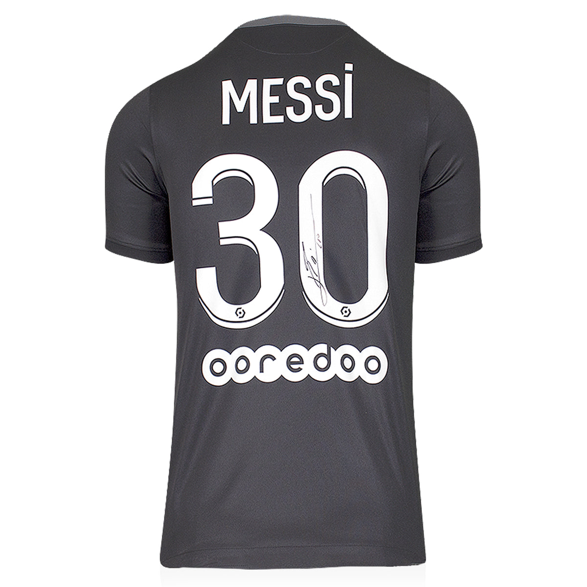 Lionel Messi Official Paris Saint-Germain 2021-22 Third Shirt With Back Signed